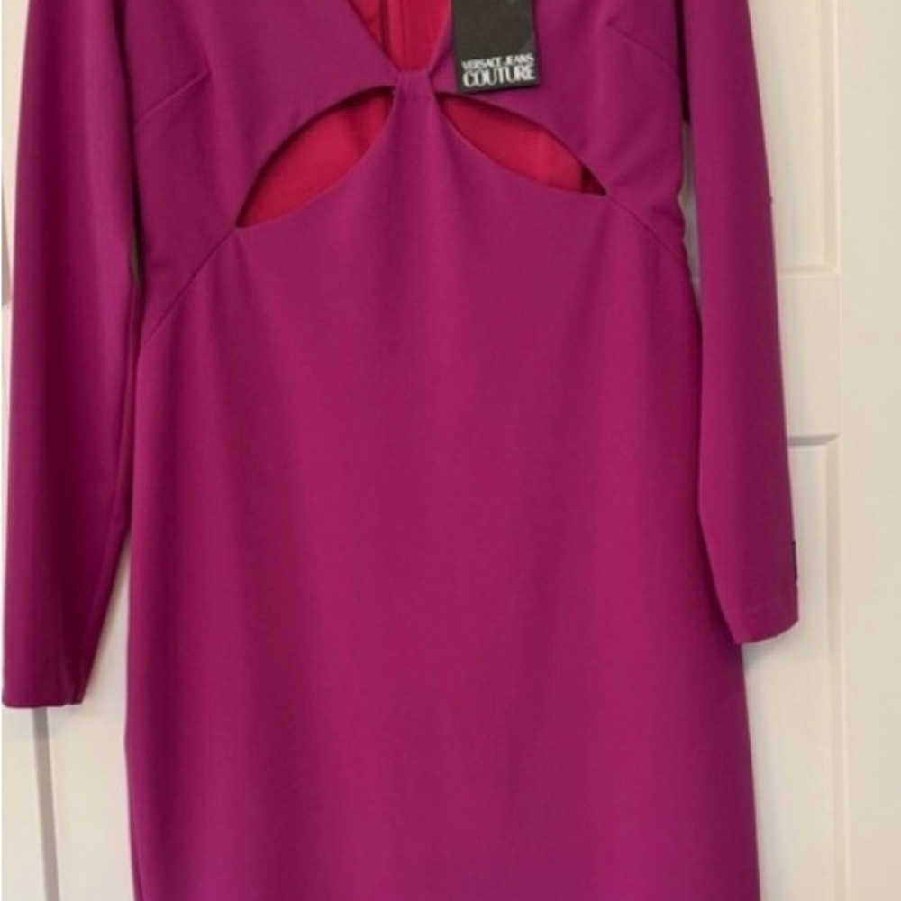 Versace Jeans Couture NWT Pink Cut-Out Midi Dress - Picture 4 of 7